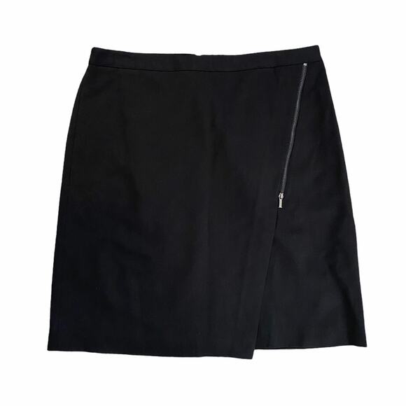 NWT Rafaella Black Zipper Skirt Size 10 Fall Workwear Career Casual Chic - Picture 1 of 5